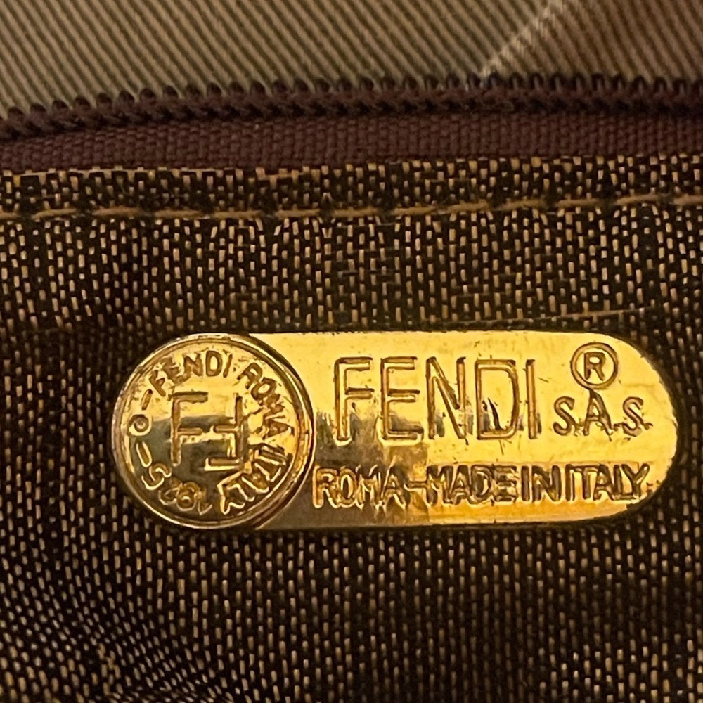 Fendi Zucca Small Canvas Shoulder Bag VTG Late 70s Early 80s 9”L‎ x 6”D x 1.75”W - Picture 9 of 16